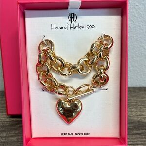 House of Harlow 1960 |Chain Bracelet with Heart Charm ✨